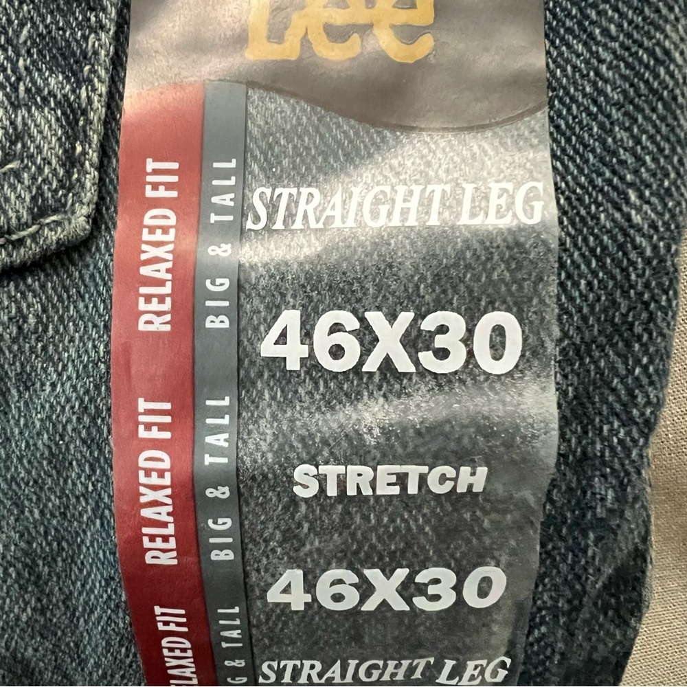 Lee Men's Relaxed Fit Straight Leg Jeans 46 x 30 - Picture 4 of 11